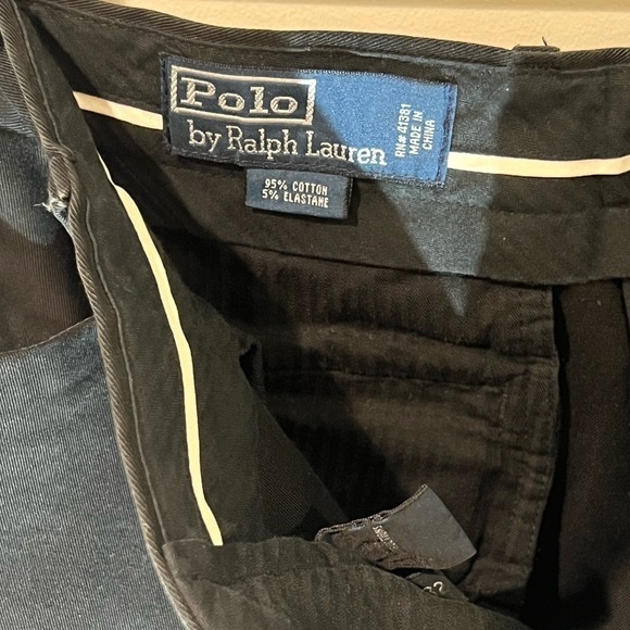 Men’s Polo Ralph Lauren Perfect Chino 32W 32L Navy Flat Front Slacks Pants EUC - Picture 4 of 6